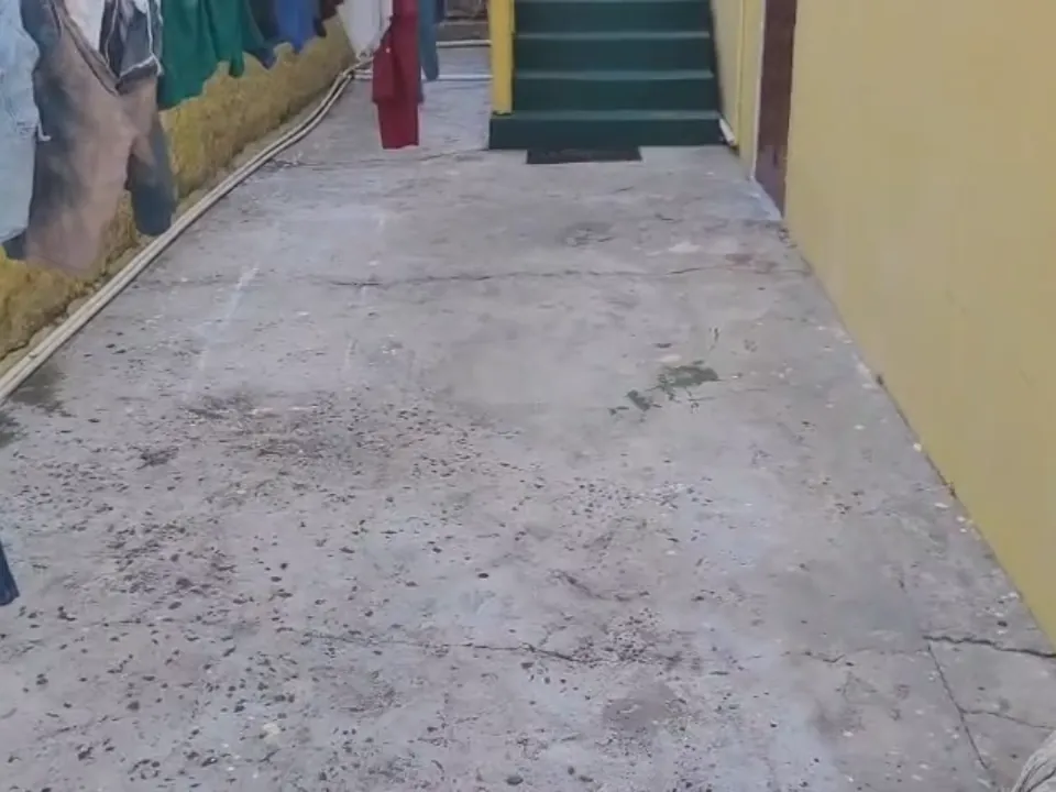 Driveway after pressure washing